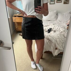 Zara Real Leather Mini Skirt